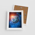 Plakat w ramie 40x50 - Planeta w nieskończoności - ziemia, kosmos - rama biała