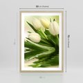 Plakat w ramie 50x70 - Białe Piękno - białe, tulipany - rama drewno