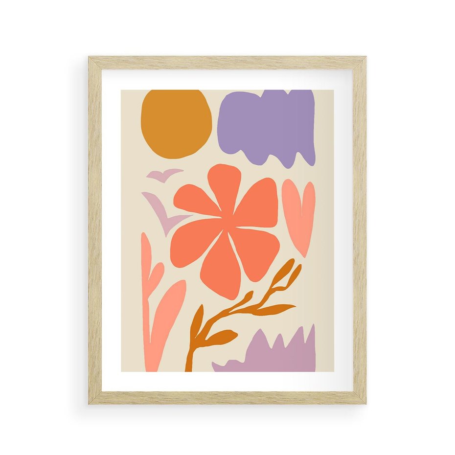 Plakat w ramie 40x50 - Nowoczesne Światło - abstrakcyjny obraz, pastelowe kolory - rama drewno