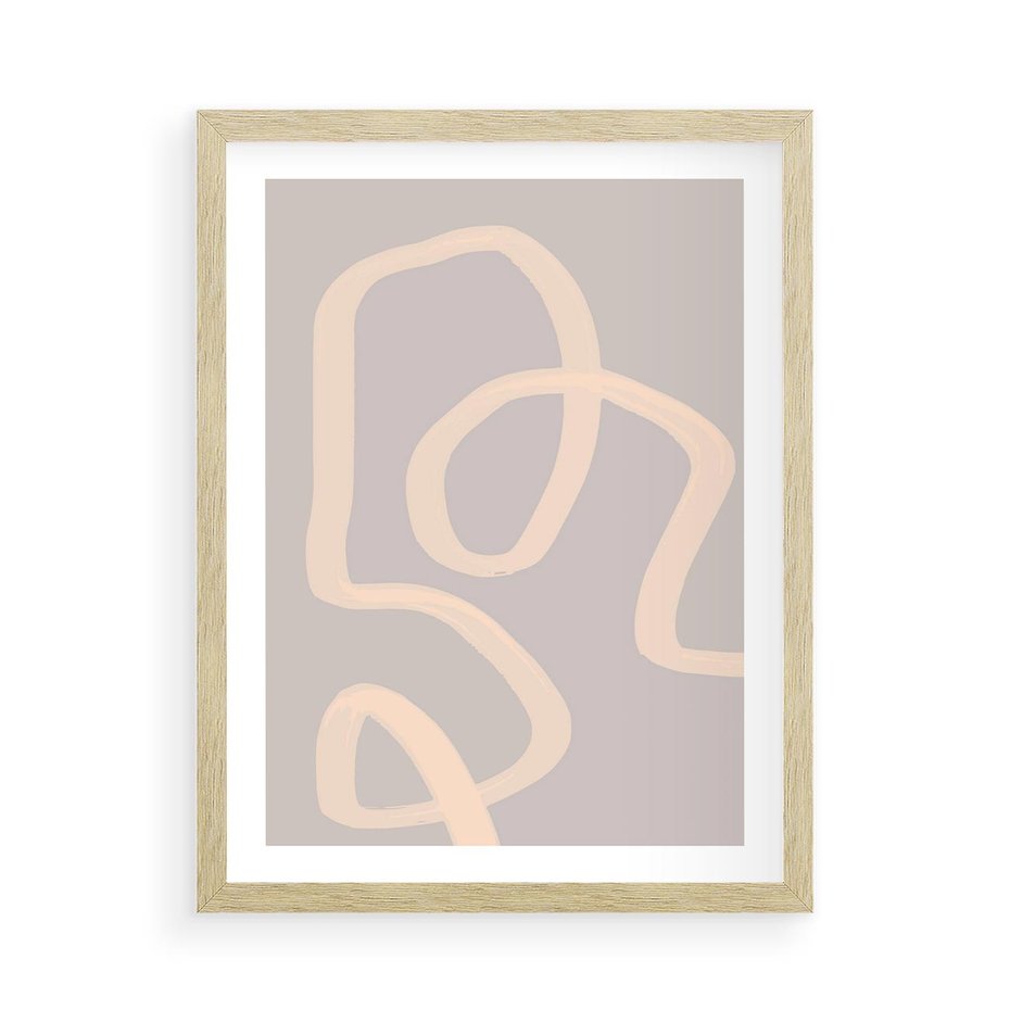 Plakat w ramie 50x70 - Nowoczesne Odbicia - minimalistyczny obraz, nowoczesny - rama drewno
