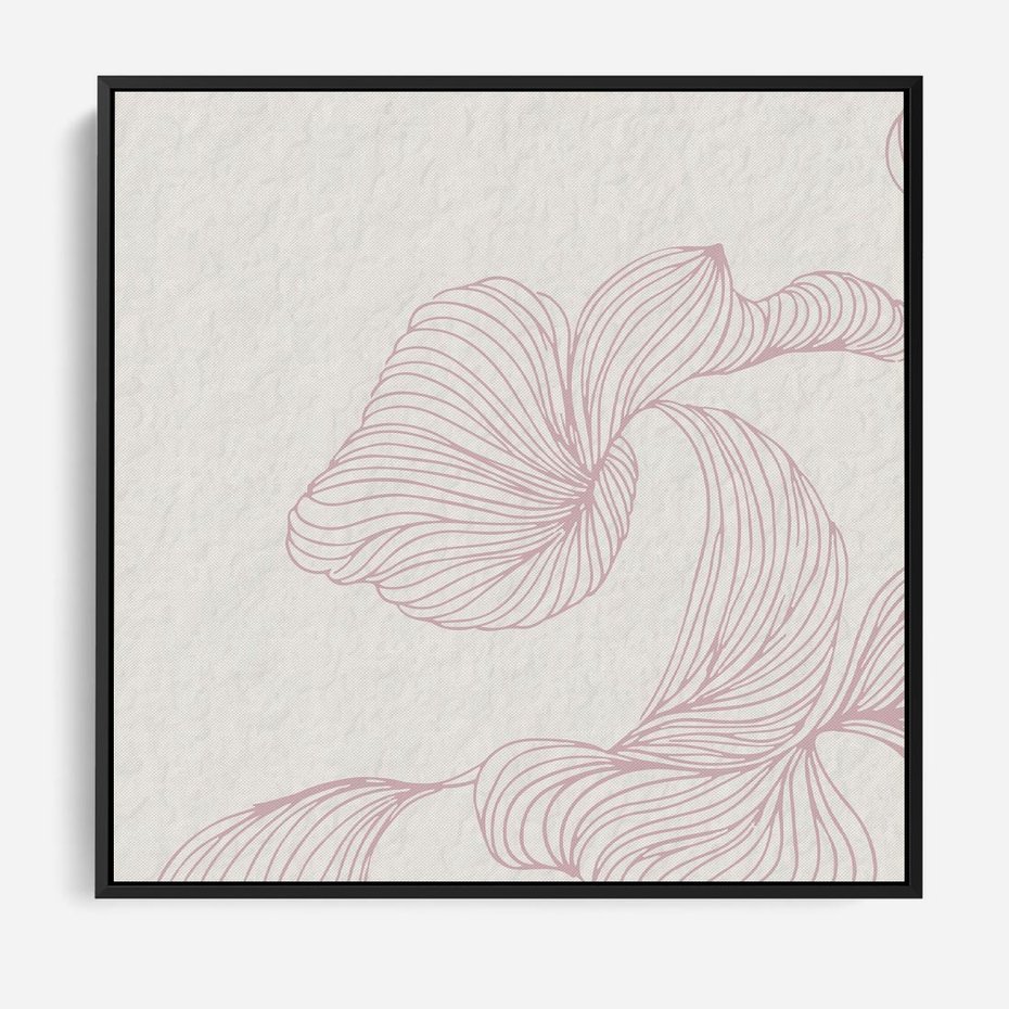 Obraz w ramie 50x50 - Szept marzeń i tajemnic - abstrakcyjne, roślinne ornamenty - rama czarna