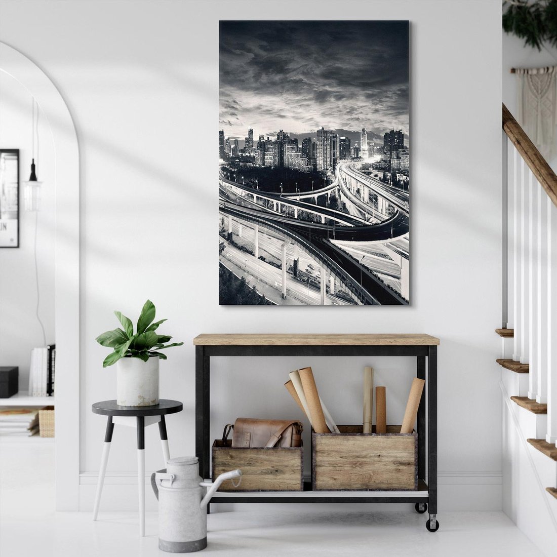 Obraz na płótnie 50x70 - Miejska Symfonia - miasto, nocą