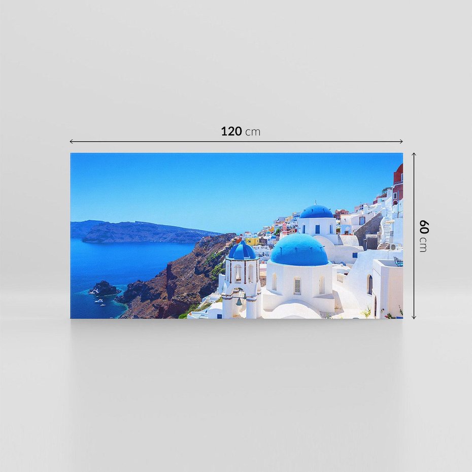 Obraz na płótnie 120x60 - Magia Santorini: Morze i widok na Grecję - Santorini, Grecja