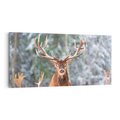 Obraz na płótnie 120x60 - Monarcha Zimowej Dziczy - jeleń, zima