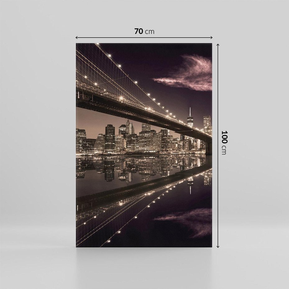 Obraz na płótnie 70x100 - Most na nocnym horyzoncie - most, noc