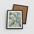 Plakat w ramie 40x50 - Liście w Jasnych Odcieniach Zielonego - liście, jasna zieleń fotografia - rama czarna