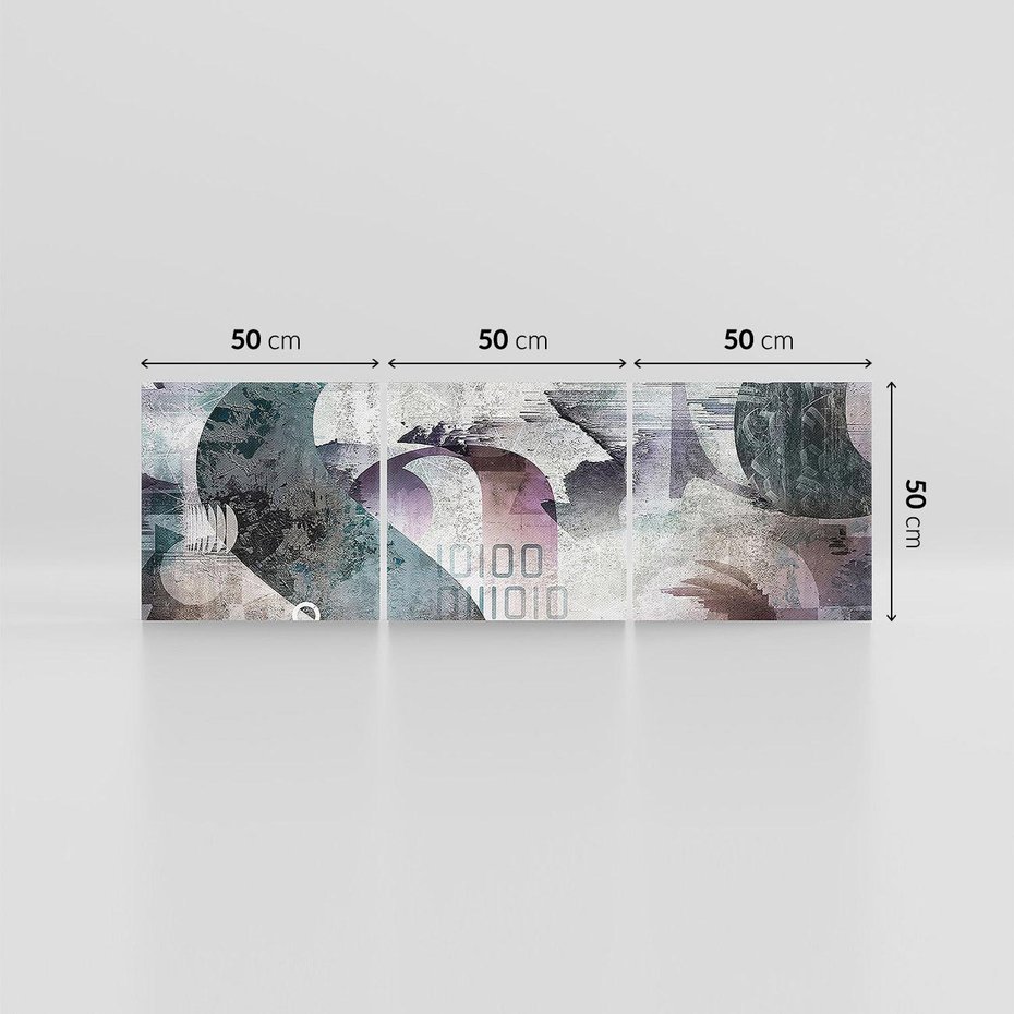 Obraz na płótnie 150x50 - Nocne opowieści w barwach - typografia, abstrakcja