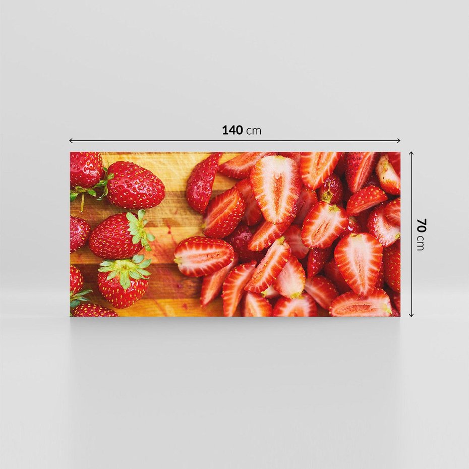 Obraz na płótnie 140x70 - Truskawki - Smak Lata w Owocowym Ogrodzie - truskawki, owoce