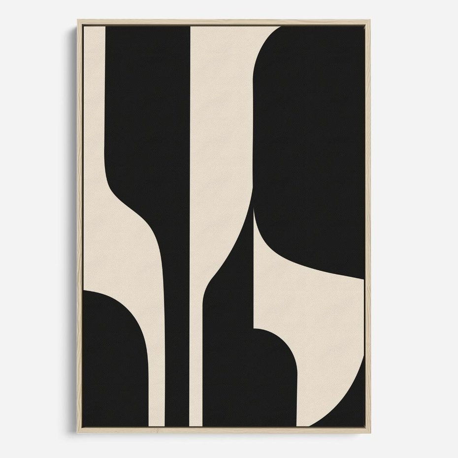 Obraz w ramie 80x120 - Abstrakcyjne Linie - boho plakat, rycina - rama drewno