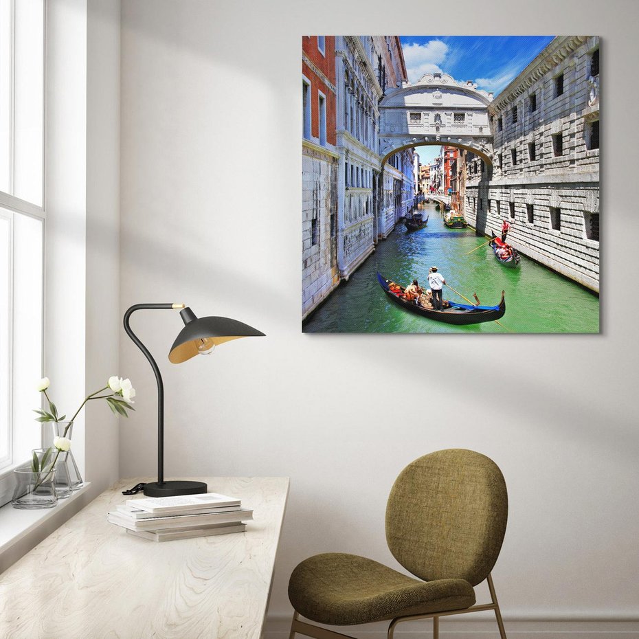 Obraz na płótnie 30x30 - Romantyczna gondola w Wenecji - Wenecja, gondola