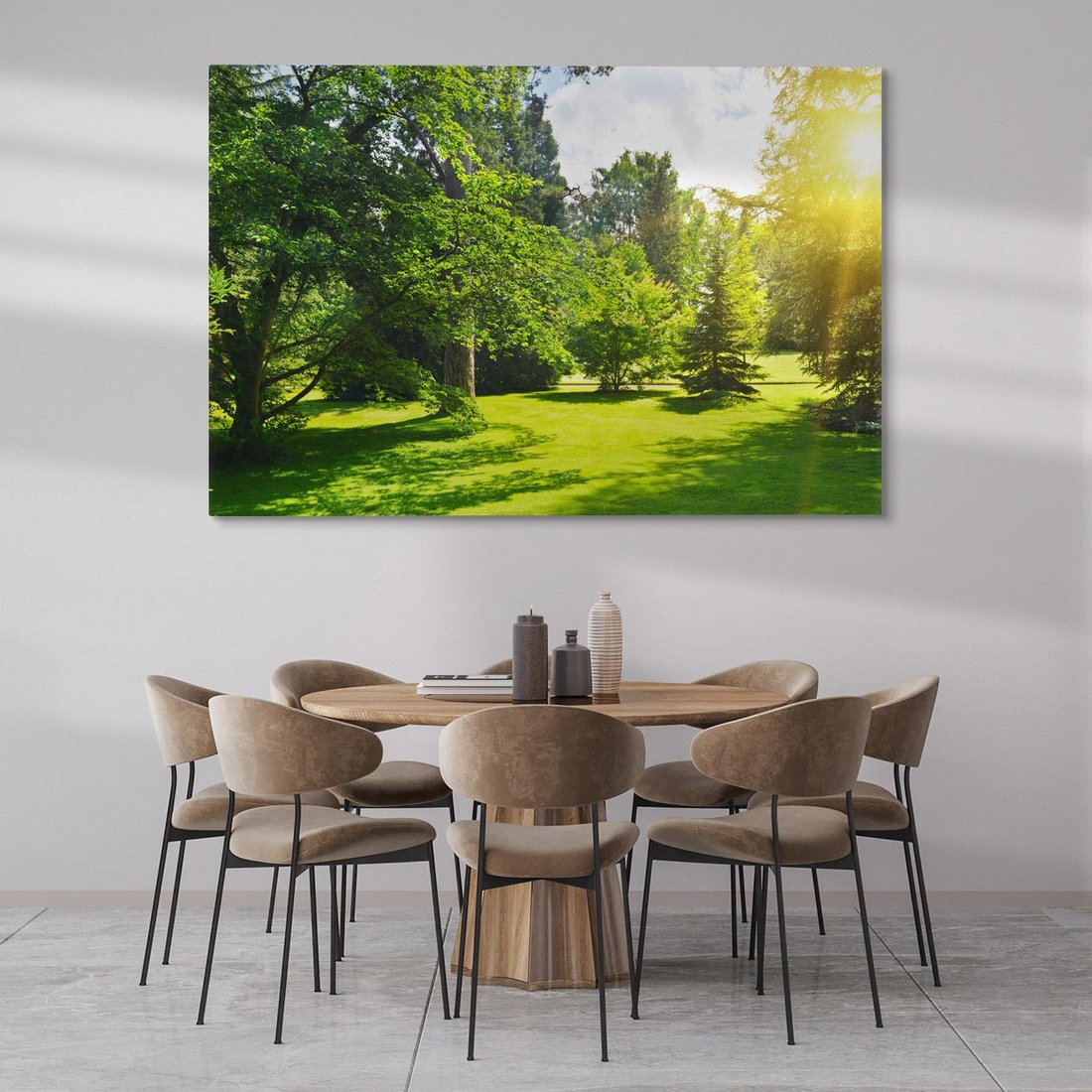 Obraz na płótnie 120x80 - Ogród: urok drzew i roślinności - ogród, drzewa