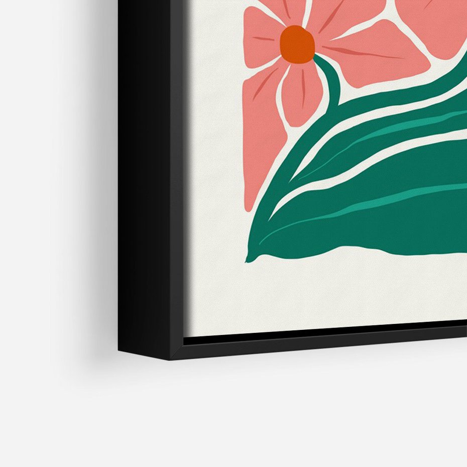 Obraz w ramie 50x70 - Energiczne Opowieści - kwiaty, sztuka nowoczesna - rama czarna