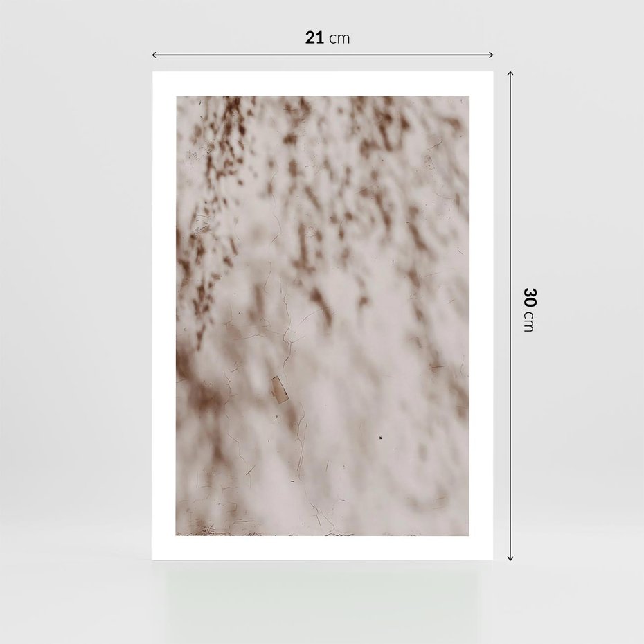 Plakat bez ramy 21x30 - Cień Gałęzi - beżowa ściana, cień gałęzi