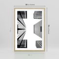 Plakat w ramie 50x70 - Architektoniczna Symetria - architektura, wysoki wieżowiec - rama drewno