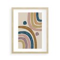 Plakat w ramie 40x50 - Kształtujące Inspiracje - abstrakcyjne tęcze, kompozycja - rama drewno