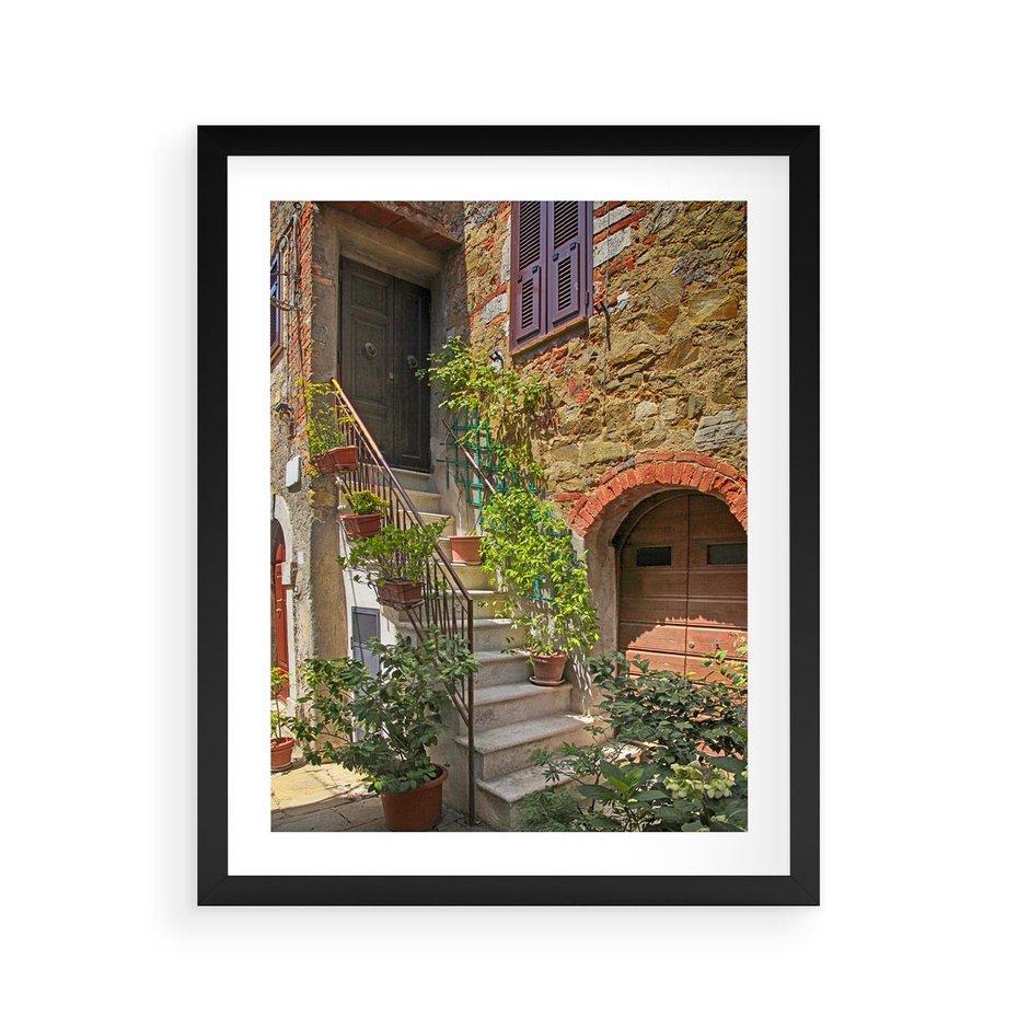 Plakat w ramie 40x50 - Wznies się na wyżyny - schody, perspektywa - rama czarna