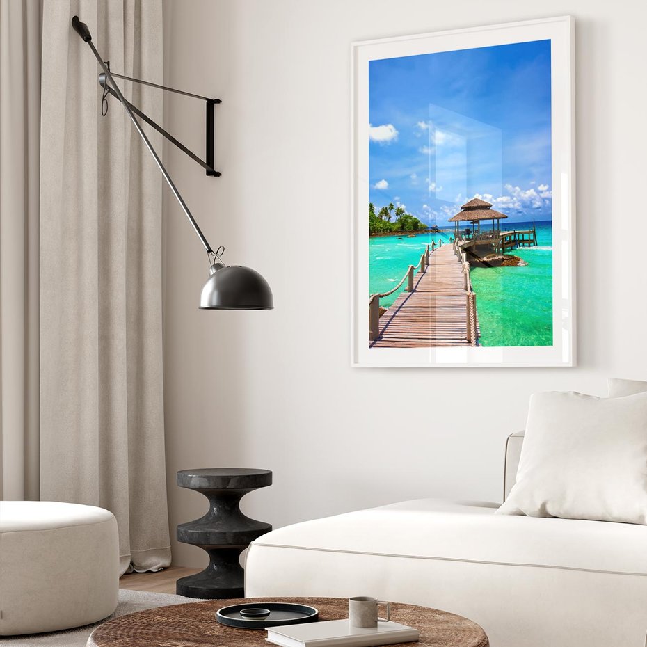 Plakat w ramie 40x50 - Magia tropikalnego oceanu - ocean, tropiki - rama biała