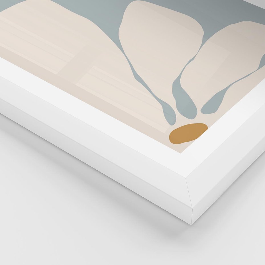 Plakat w ramie 50x70 - Pastelowe Marzenia Kwiatów - kwiaty, nowoczesne i minimalistyczne - rama biała