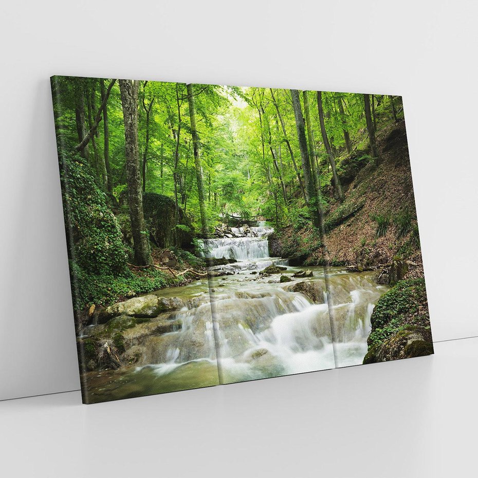 Obraz na płótnie 120x80 - Plączący się strumień - rzeka, strumień