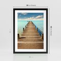 Plakat w ramie 30x40 - Pomost nad morską przestrzenią - pomost, morze - rama czarna