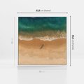 Obraz w ramie 50x50 - Oaza Relaksu - plaża, morze - rama biała