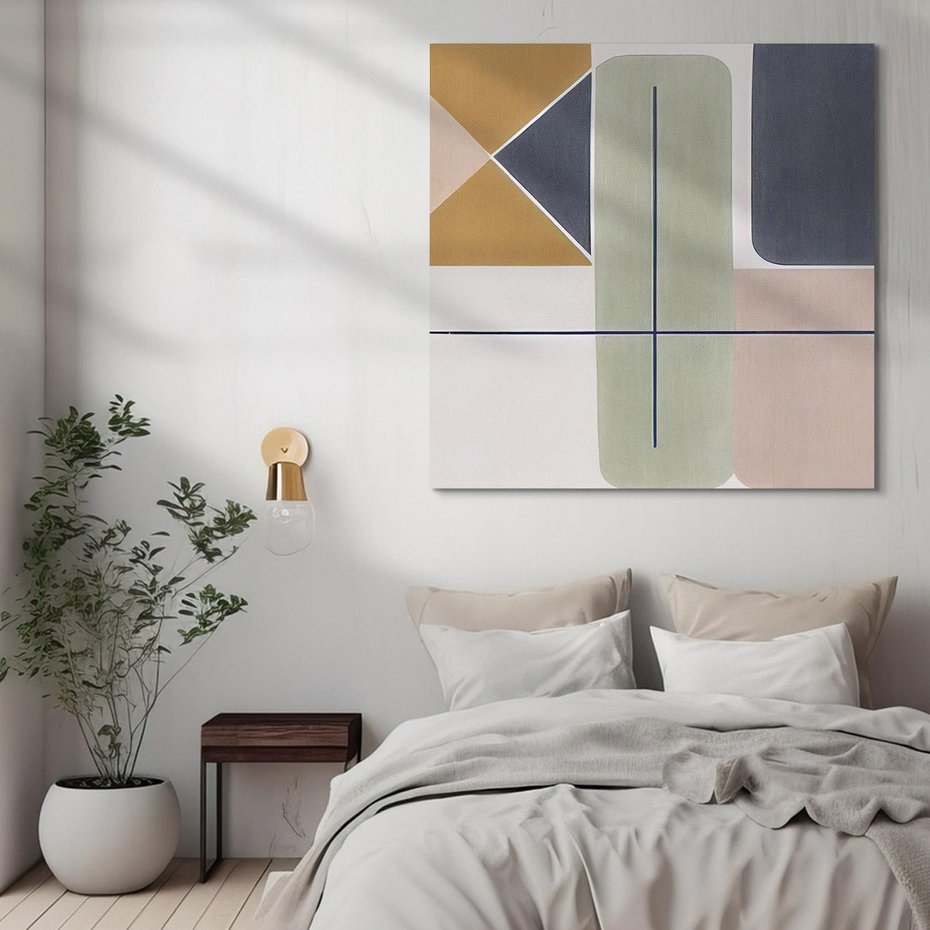 Obraz na płótnie 60x60 - Sztuka Abstrakcji - geometryczne kształty, kolorowe prostokąty