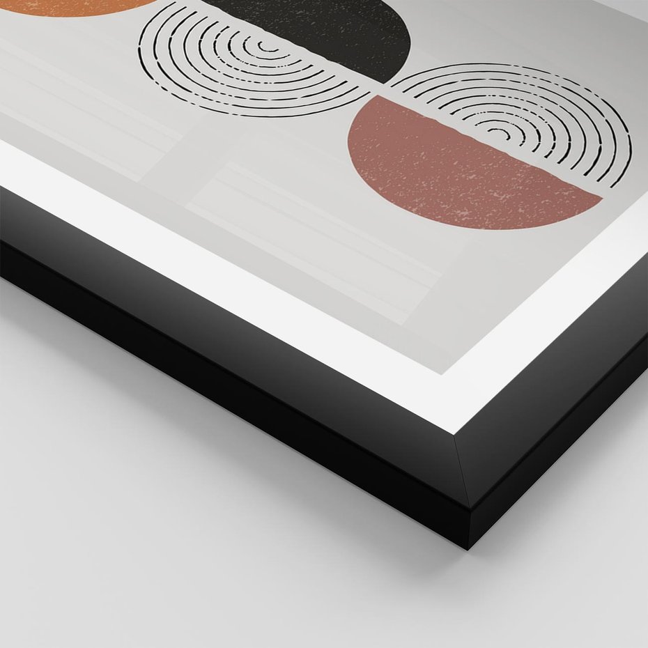 Plakat w ramie 30x40 - Eksperymenty z Geometrią - geometryczny plakat, sztuka nowoczesna - rama czarna