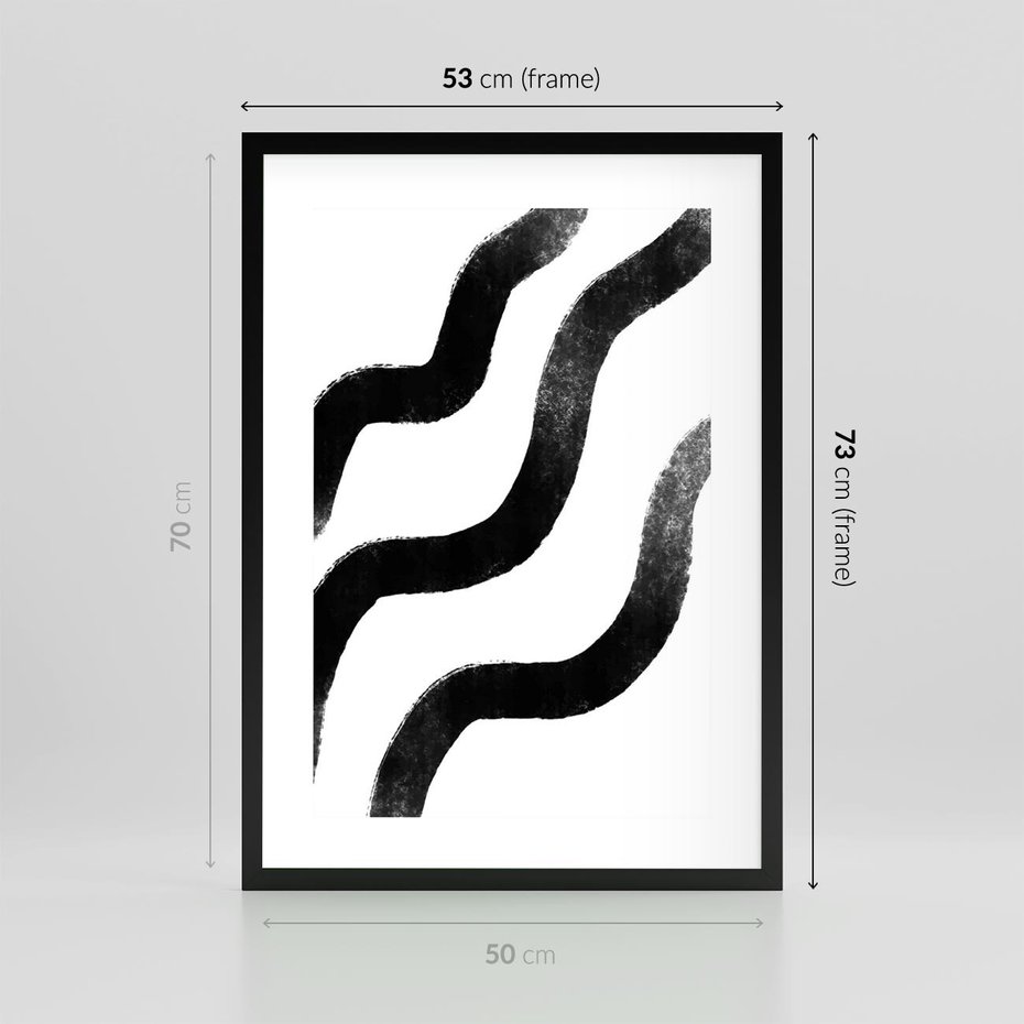 Plakat w ramie 50x70 - Wibracje Plam - abstrakcja, minimalizm - rama czarna