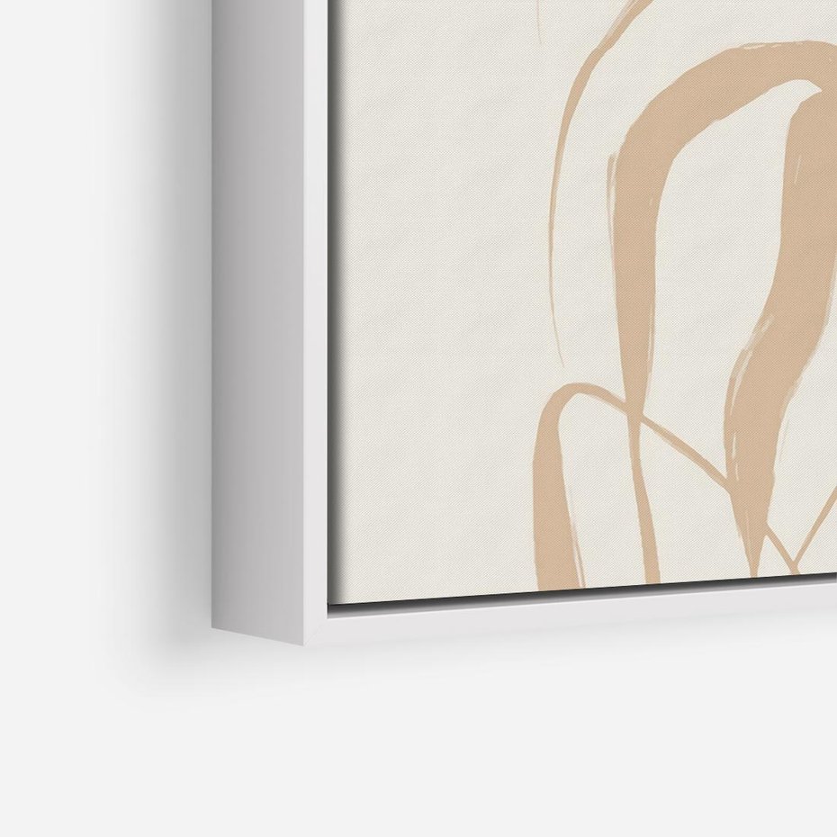 Obraz w ramie 50x50 - Formy Nowoczesności - minimalistyczny plakat, liście palmy - rama biała