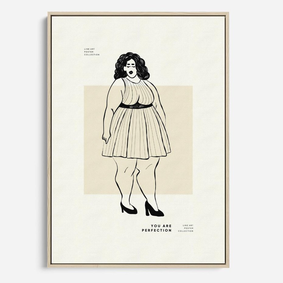 Obraz w ramie 50x70 - Ekspresja Wewnętrznych Emocji - kobieta, samoakceptacja - rama drewno