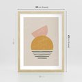 Plakat w ramie 30x40 - Krótka Forma - abstrakcyjna sztuka, boho kształty - rama drewno