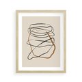 Plakat w ramie 40x50 - Bezczasowe Kontury - abstrakcyjne linie, zaplątane - rama drewno