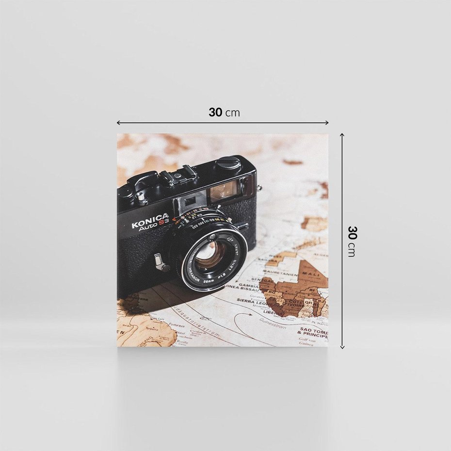 Obraz na płótnie 30x30 - Fotograficzna Przygoda Retro - aparat, retro