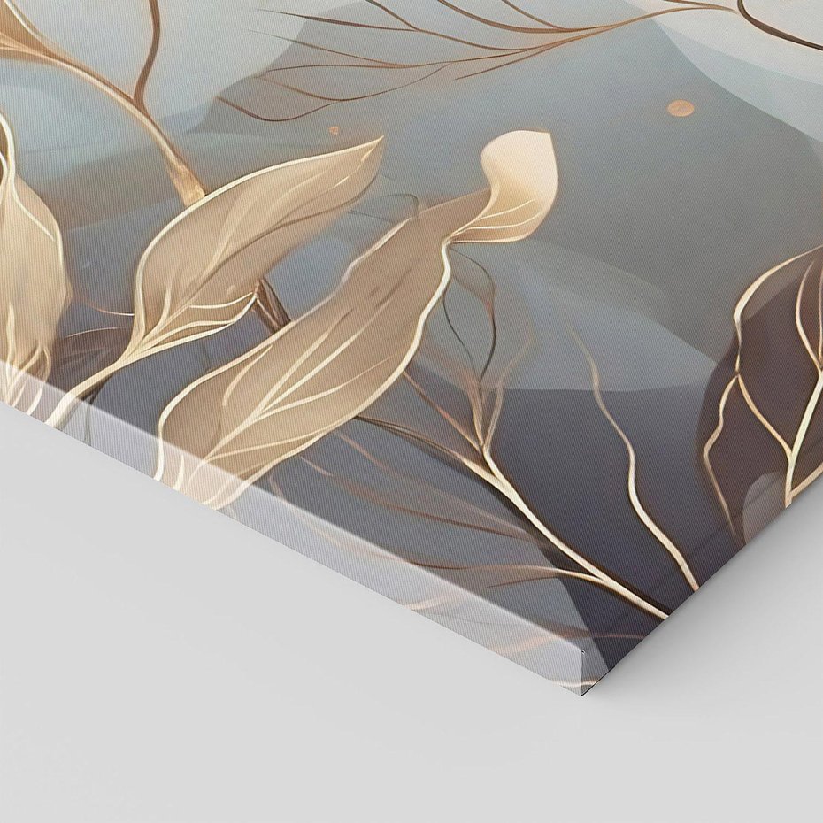 Obraz na płótnie 80x120 - Ekspresjonistyczny deszcz uczuć - grafika, złote kwiaty