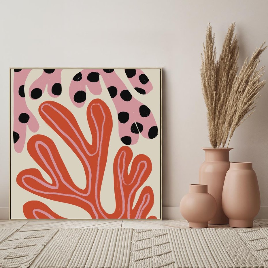 Obraz w ramie 80x80 - Księga Pastelowych Impulsów - abstrakcyjny obraz, plakat - rama drewno