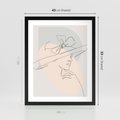 Plakat w ramie 40x50 - Twarz Kobiety w Pastelach - minimalistyczna grafika, pastelowe tłó - rama czarna
