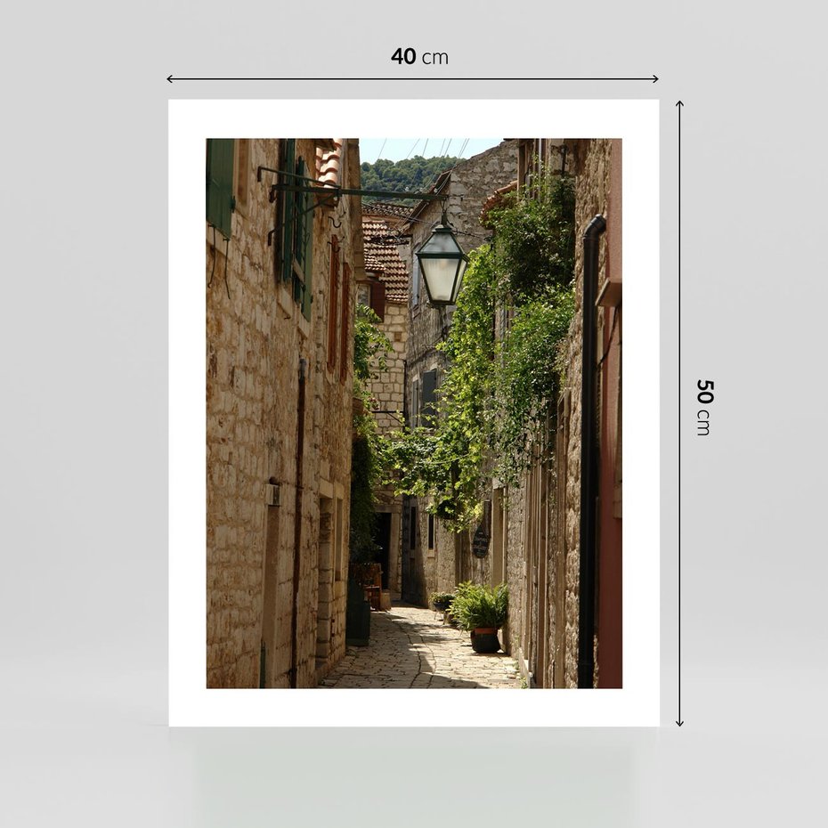 Plakat bez ramy 40x50 - Urokliwa włoska uliczka - włoska, uliczka