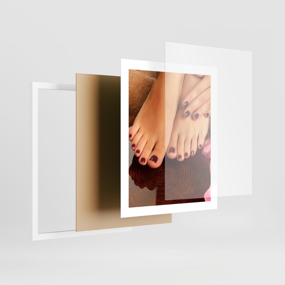 Plakat w ramie 40x50 - Manicure i Pedicure - manicure, pedicure - rama biała