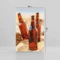Obraz na płótnie 50x70 - Butelki na plaży - butelki, plaża