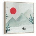 Obraz w ramie 80x80 - Zaklęte Wzgórza - krajobraz, japonia - rama drewno