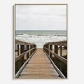 Obraz w ramie 80x120 - Morze i drewniany pomost - morze, pomost - rama drewno