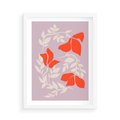 Plakat w ramie 50x70 - Kwiatowa Kreatywność - nowoczesny plakat, roślinne motywy - rama biała