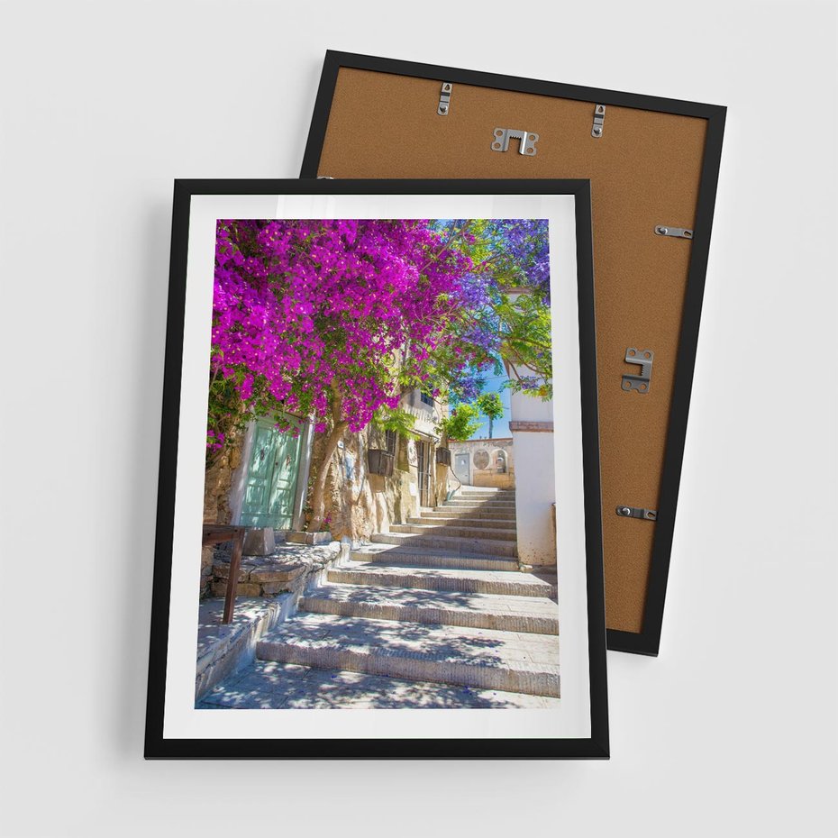 Plakat w ramie 50x70 - Urok Zaklętej Przestrzeni - uliczka, perspektywa - rama czarna