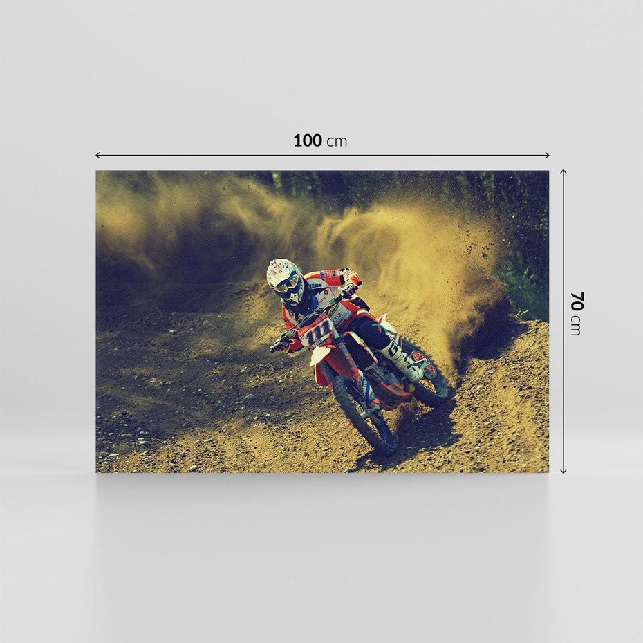 Obraz na płótnie 100x70 - Ekscytujące Skoki na Crossowym Motocyklu - cross, motocykl