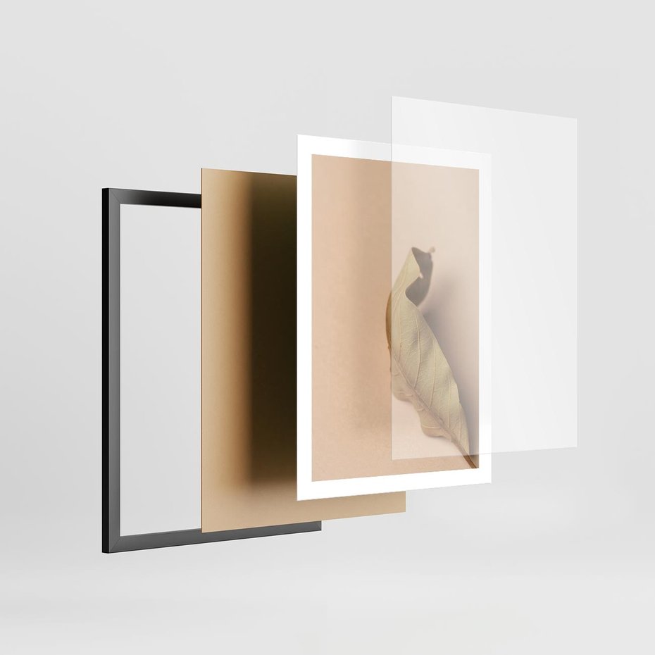 Plakat w ramie 50x70 - Boho suszone liście - suszony, liść - rama czarna