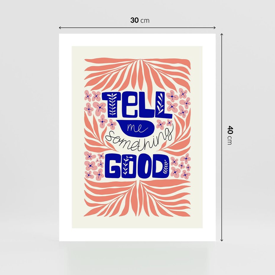 Plakat bez ramy 30x40 - Bezgraniczne Formy - nowoczesna typografia, liście