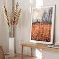 Plakat w ramie 40x50 - Jesienna Melancholia - suche trawy, jesień - rama drewno
