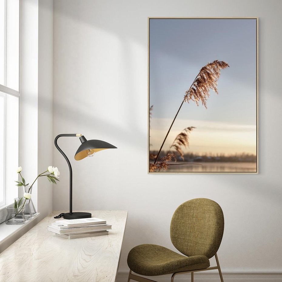 Obraz w ramie 80x120 - Naturalna Delikatność - trawy, boho - rama drewno