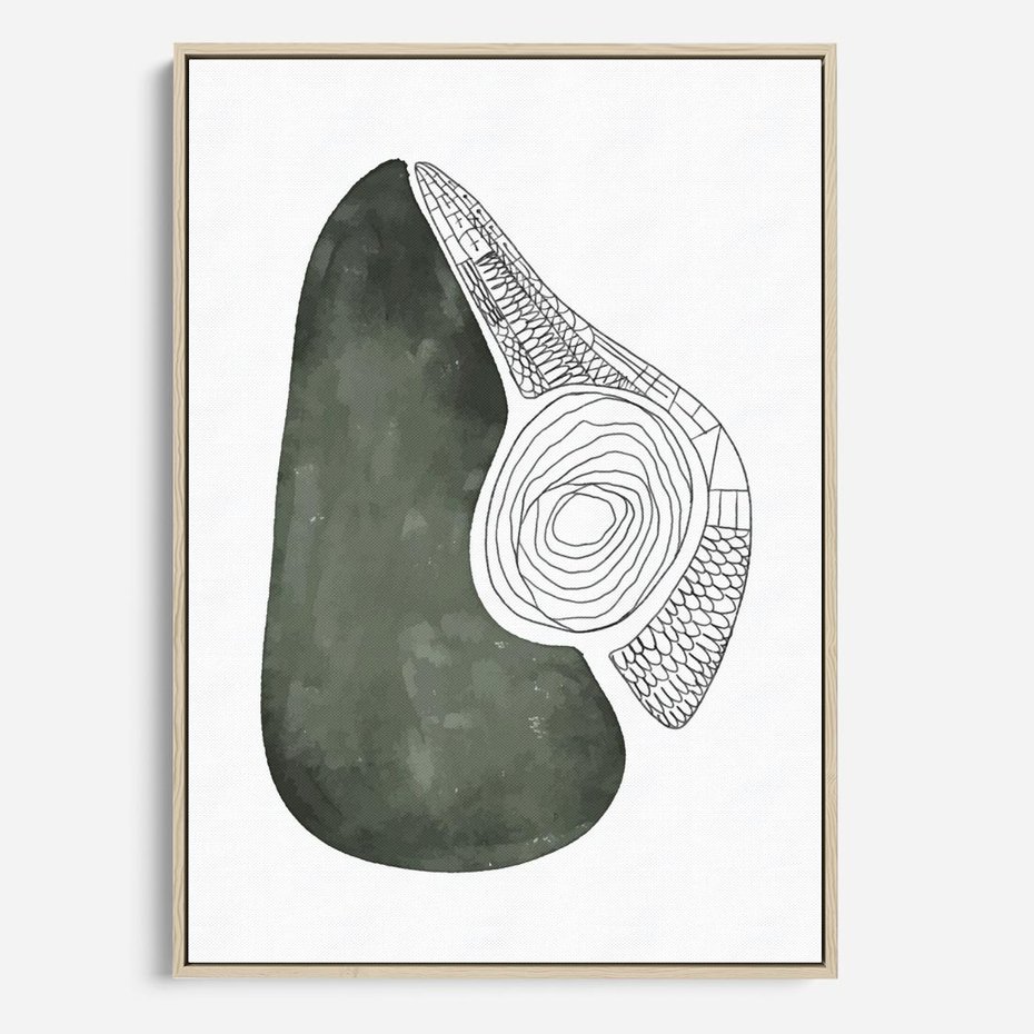 Obraz w ramie 70x100 - Owocowe Boho Inspiracje - minimalistyczny plakat, gruszka - rama drewno