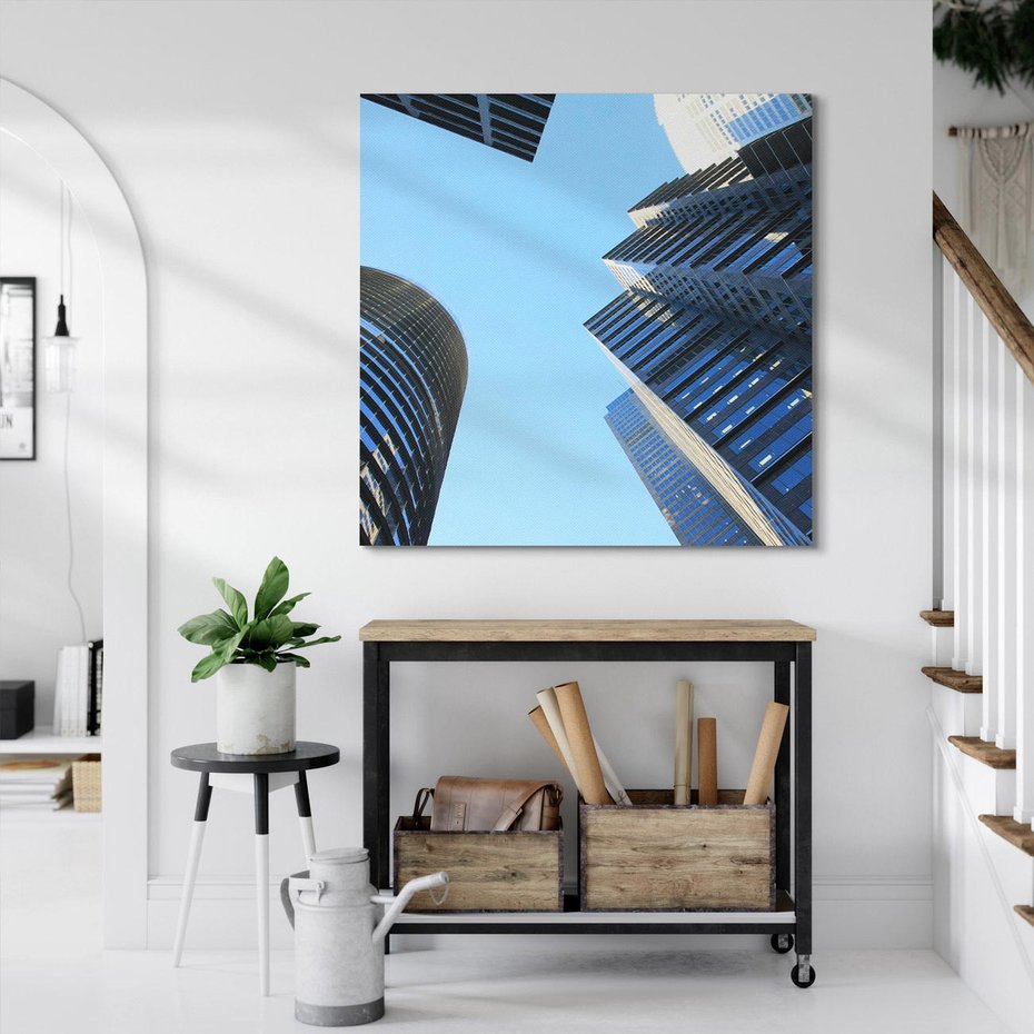 Obraz na płótnie 50x50 - Architektura wieżowców - Architektura, wieżowce